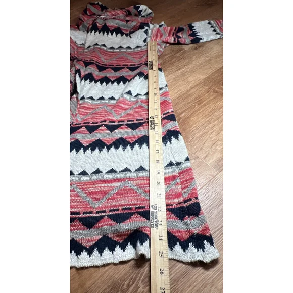 Great Northwest Indigo Hooded Medium Cardigan Sweater Women's Western Aztec - Picture 5 of 8